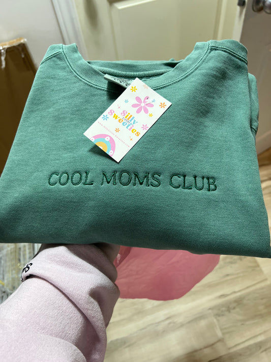 Cool Moms Club Embroidered Sweater Comfort Colors