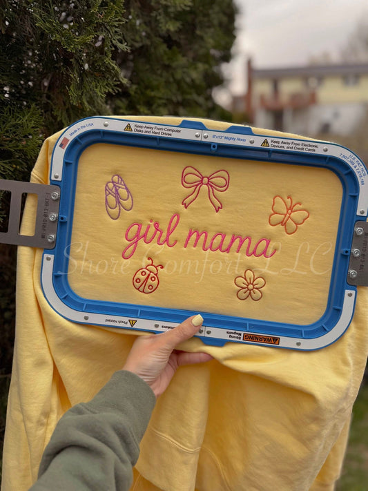 Girl Mom embroidered Sweater, Tshirt or Hoodie