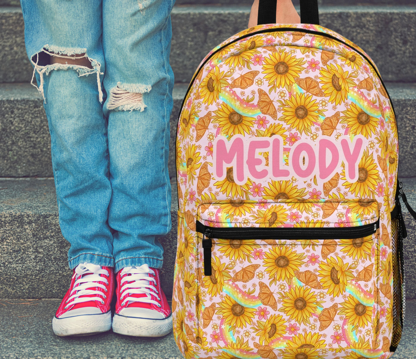 Personalized kids school backpack, personalized toddler backpack Floral, custom name backpack for adults, monogram backpack birthday gift