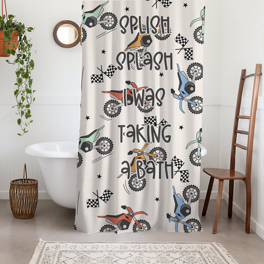 Boys Personalized Shower Curtain Dirt Bikes