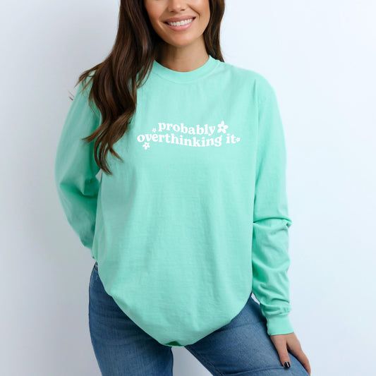 overthinker sweater comfort colors, mental health oversized crewneck, Vintage Sweater, Gen z sweater unhinged top, Inspirational Sweater
