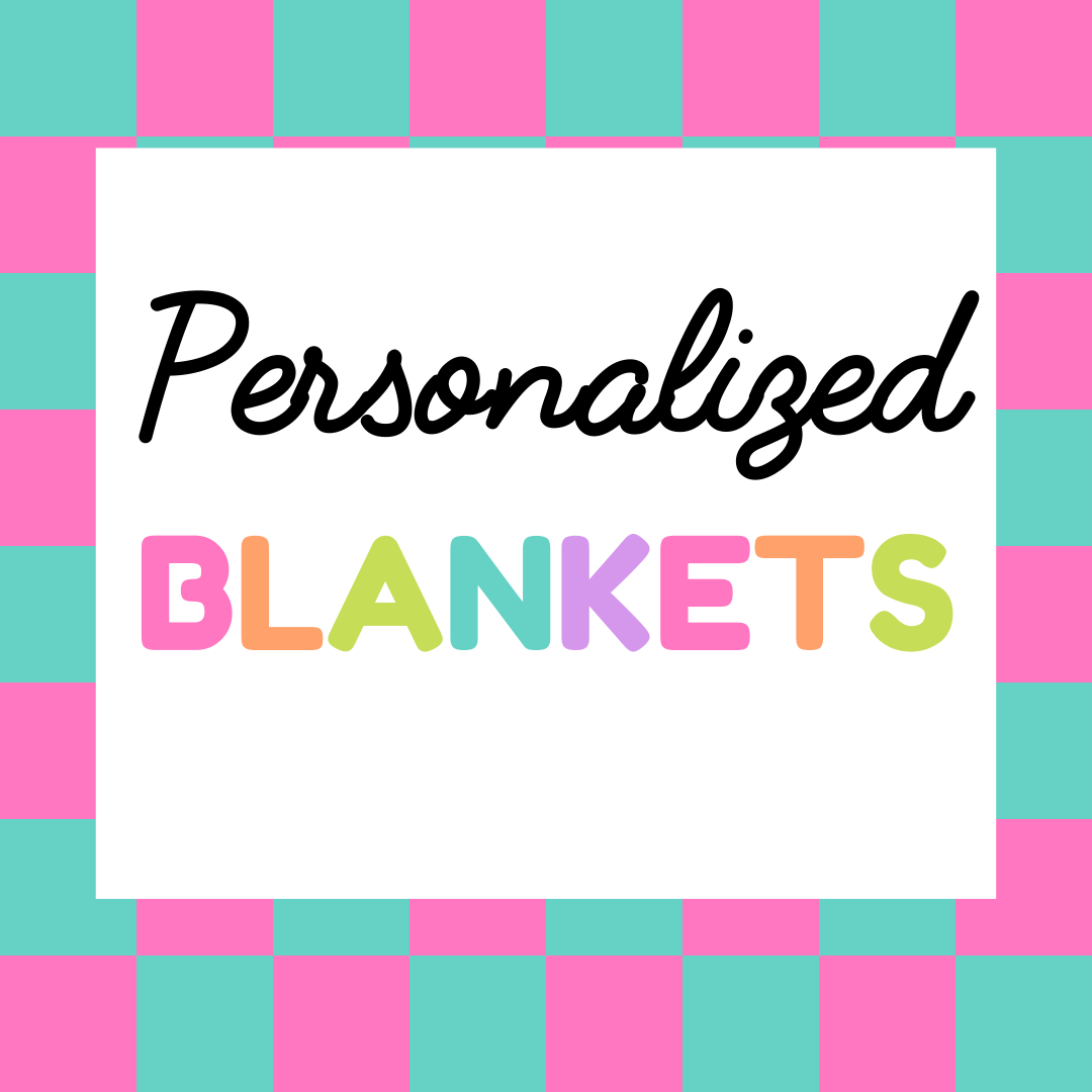 Personalized Pink Floral Colorful Blanket with custom name