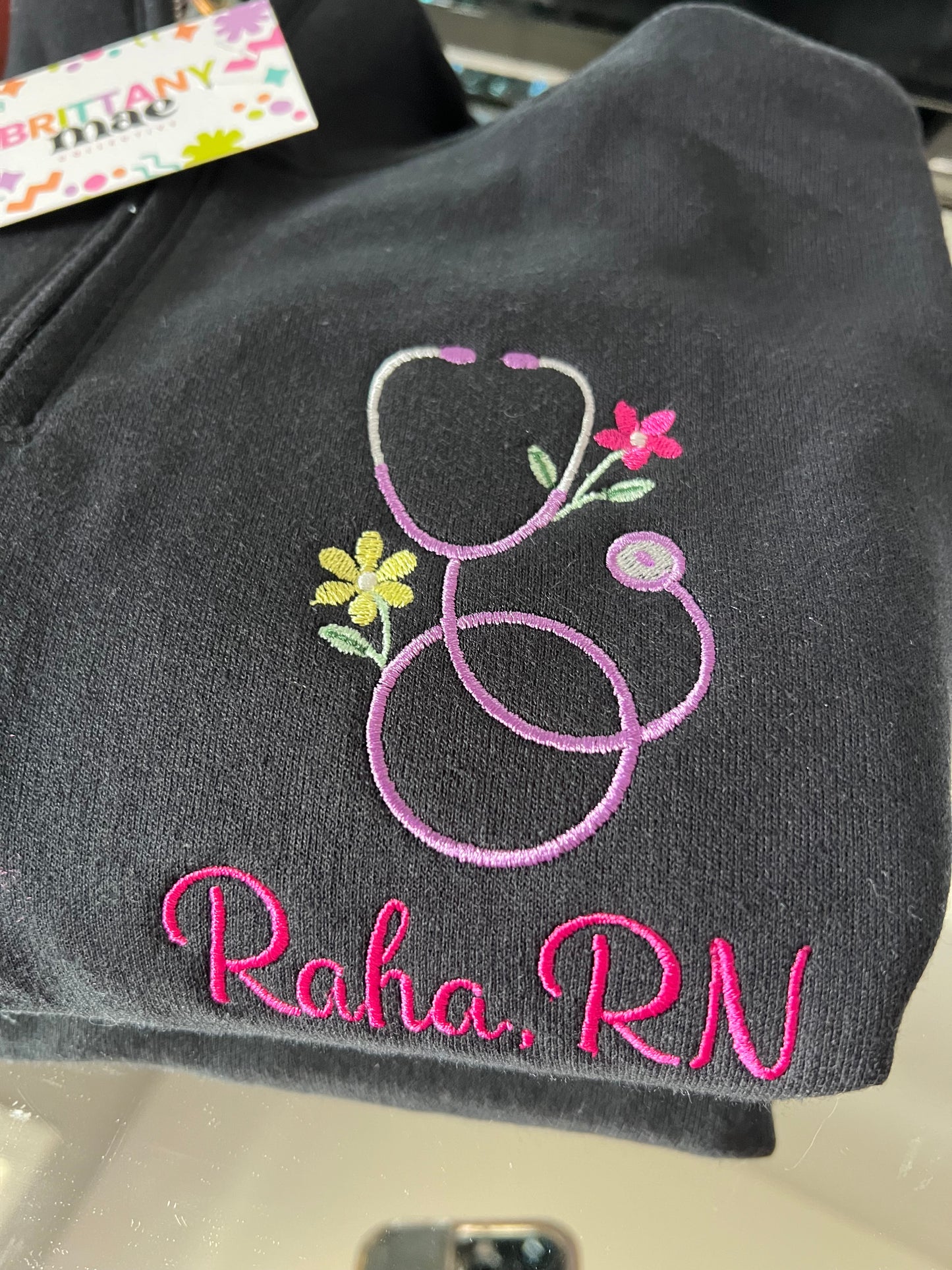 Personalized Nurse Quarter Zip Embroidered Sweater