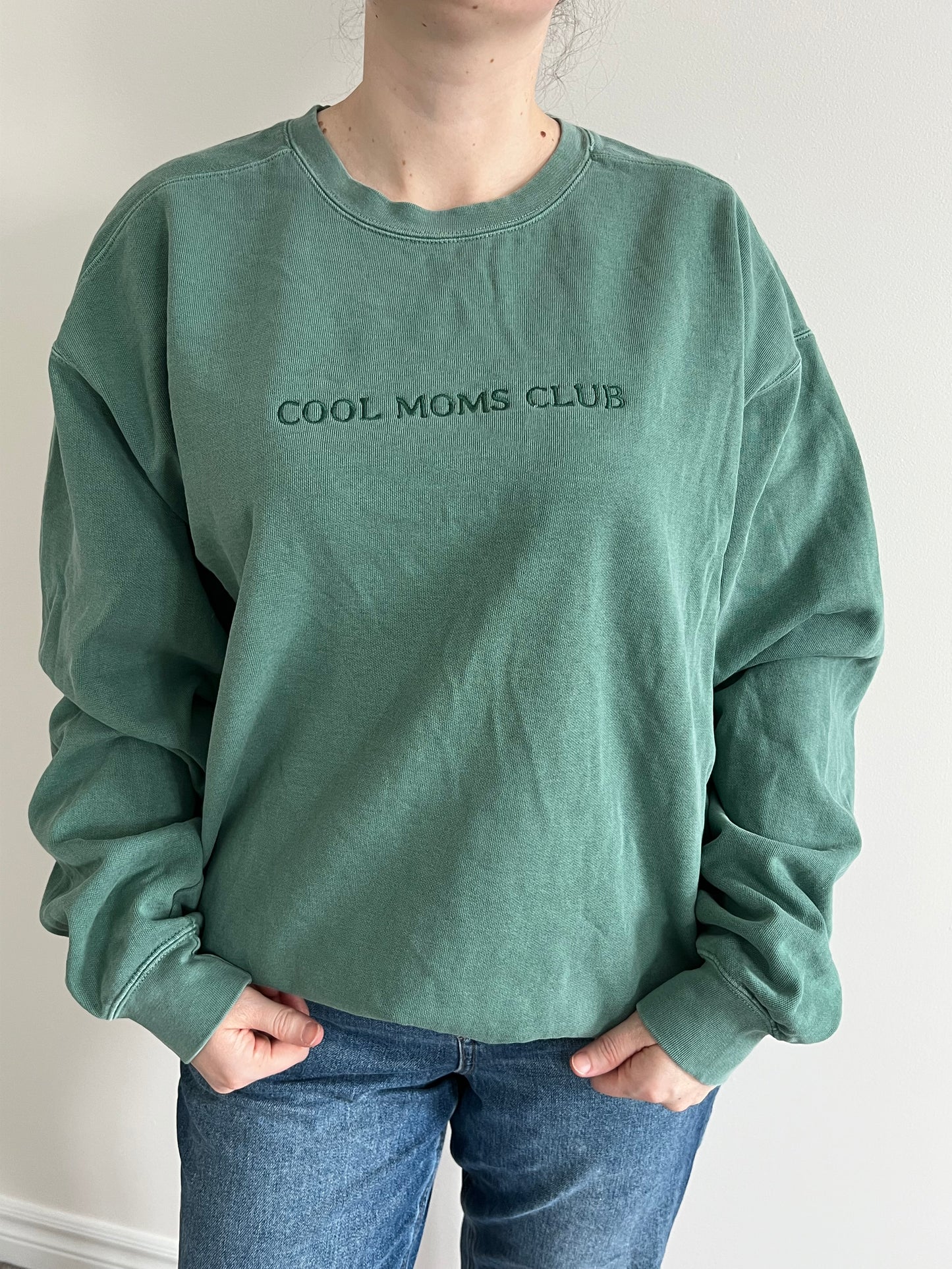 Cool Moms Club Embroidered Sweater Comfort Colors