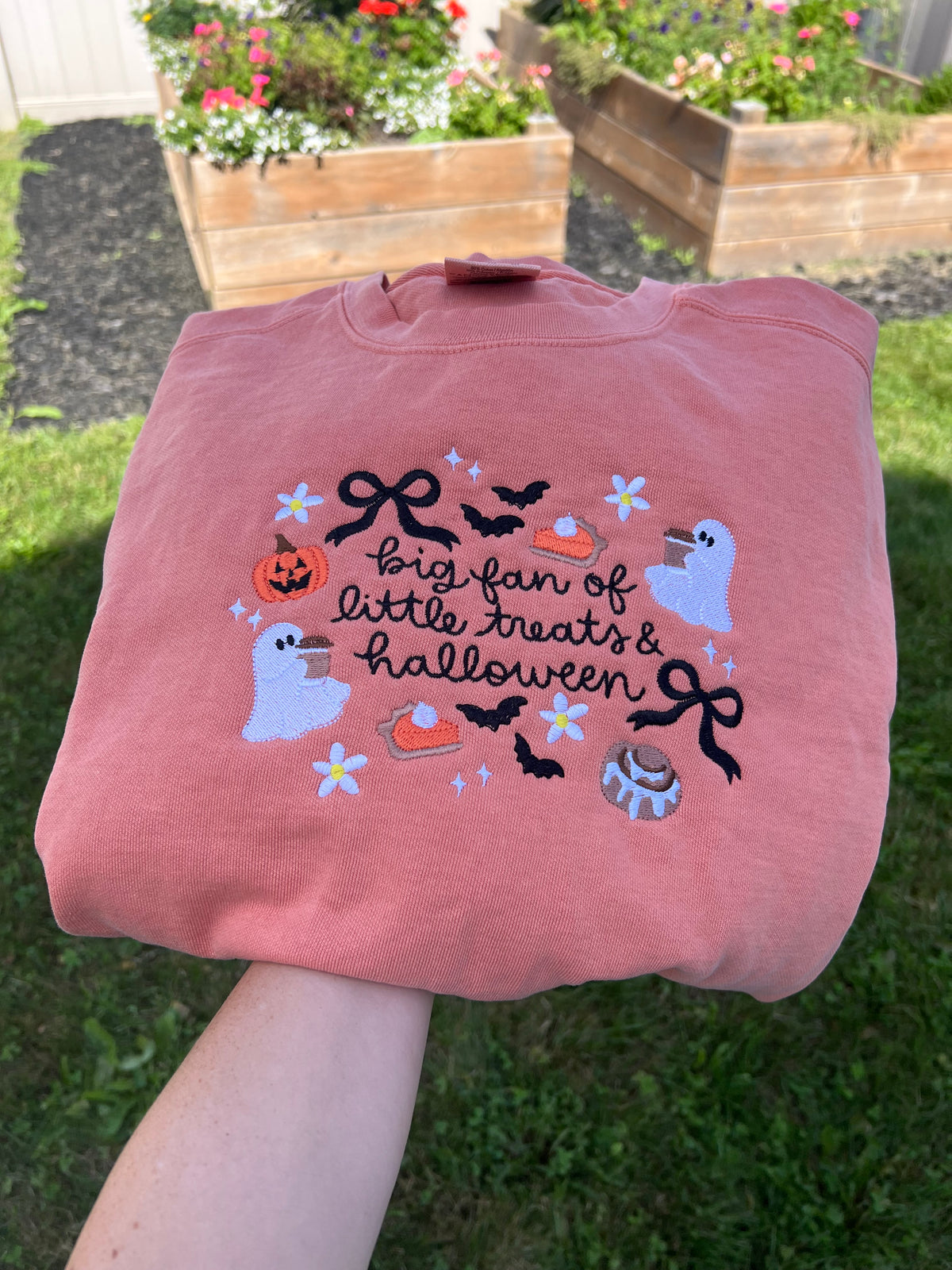 Halloween and sweet treats Embroidered Sweater, T-shirt or Hoodie