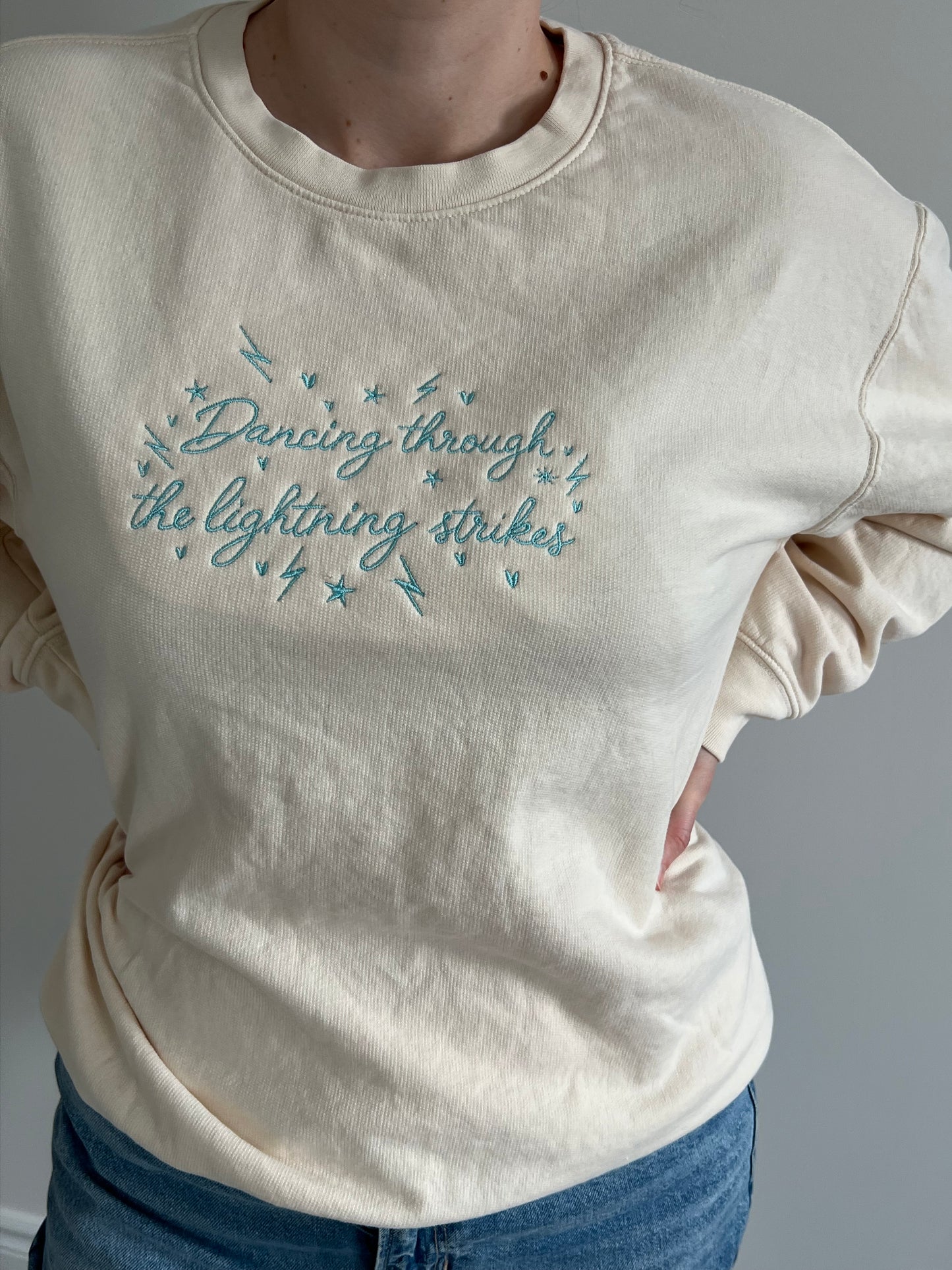 Taylor Swift inspired Embroidery Sweater / T-shirt my dancing through the lighting strike