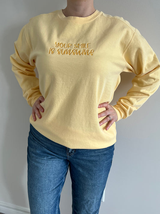Your Smile Is Sunshine Embroidery Sweater / T-shirt
