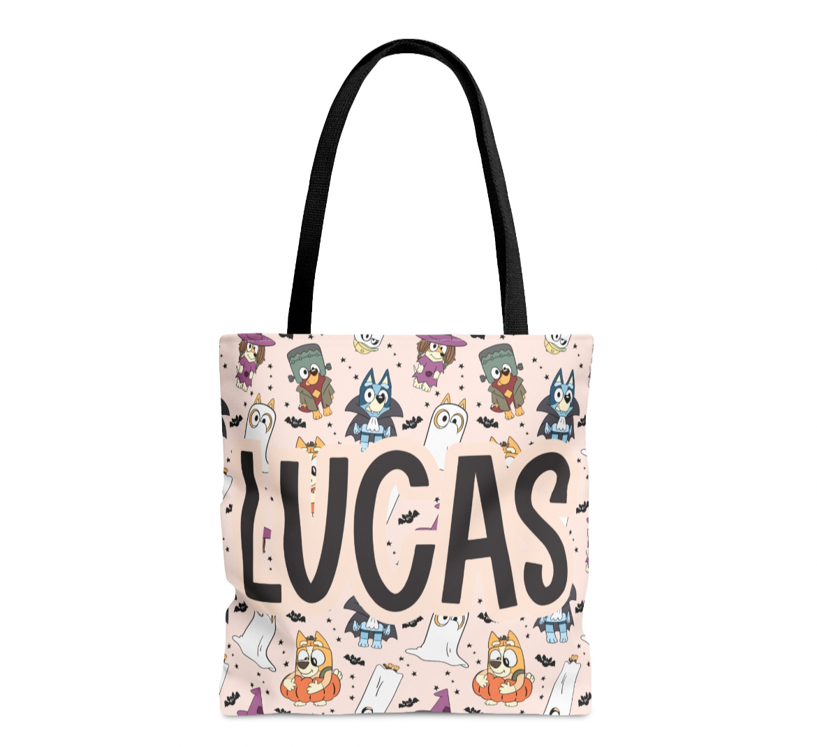 Personalized Halloween bluey Trick or Treat Halloween Candy Bag