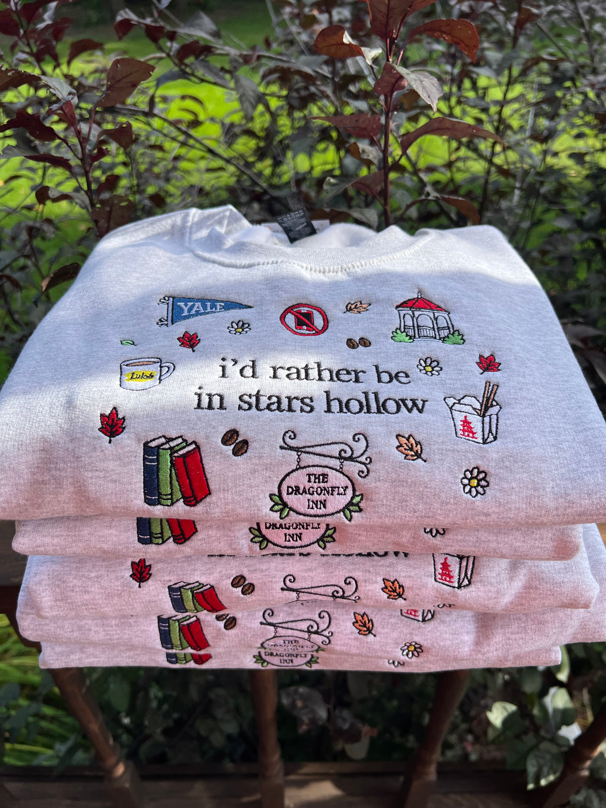 I’d rather be in stars hallow embroidered Gilmore girls sweater