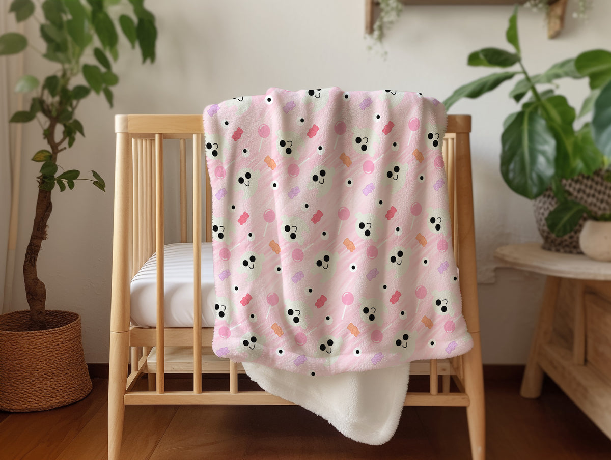 Personalized Pink Ghost Blanket Fall Decor