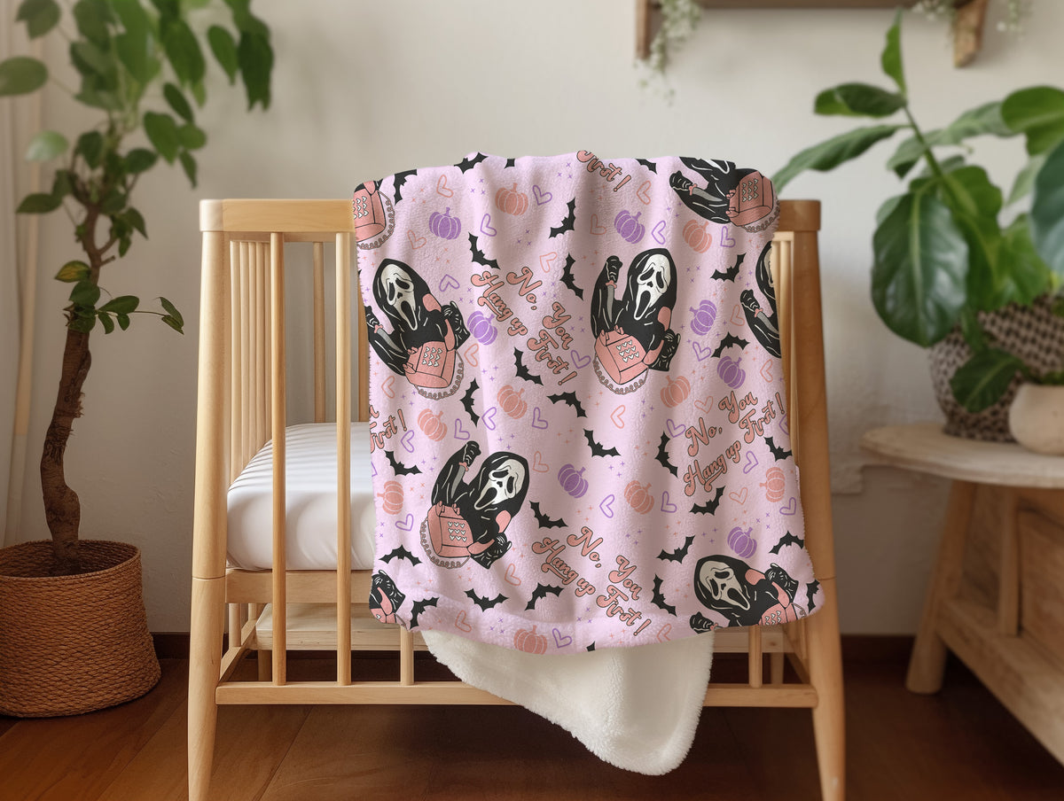 Personalized Halloween Scream Blanket, Fall Blanket