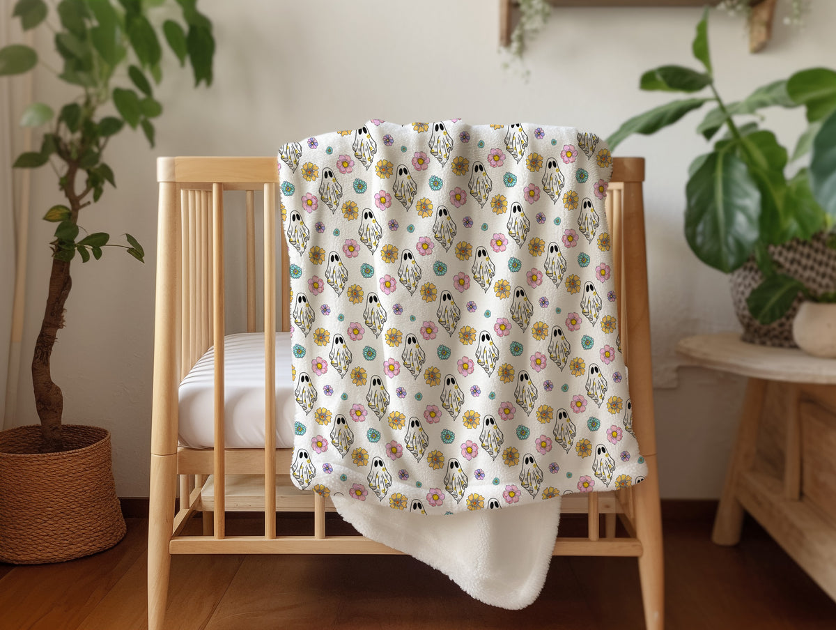 Personalized Ghost Halloween Blanket, fall decor
