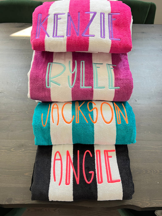 Personalized Beach Towels Embroidered