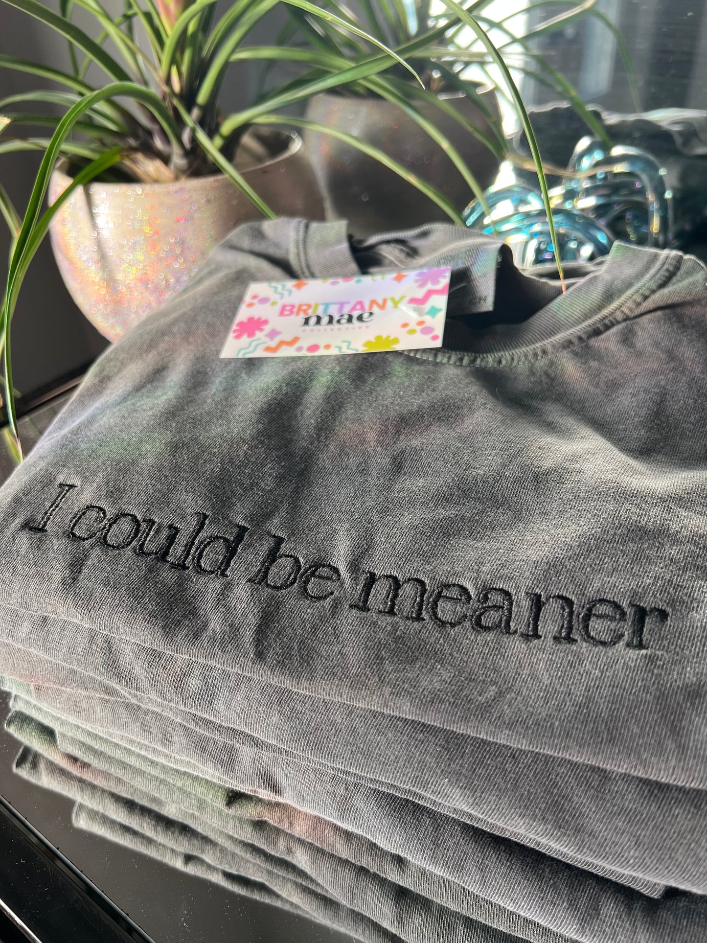 I could be meaner Embroidery Sweater / T-shirt