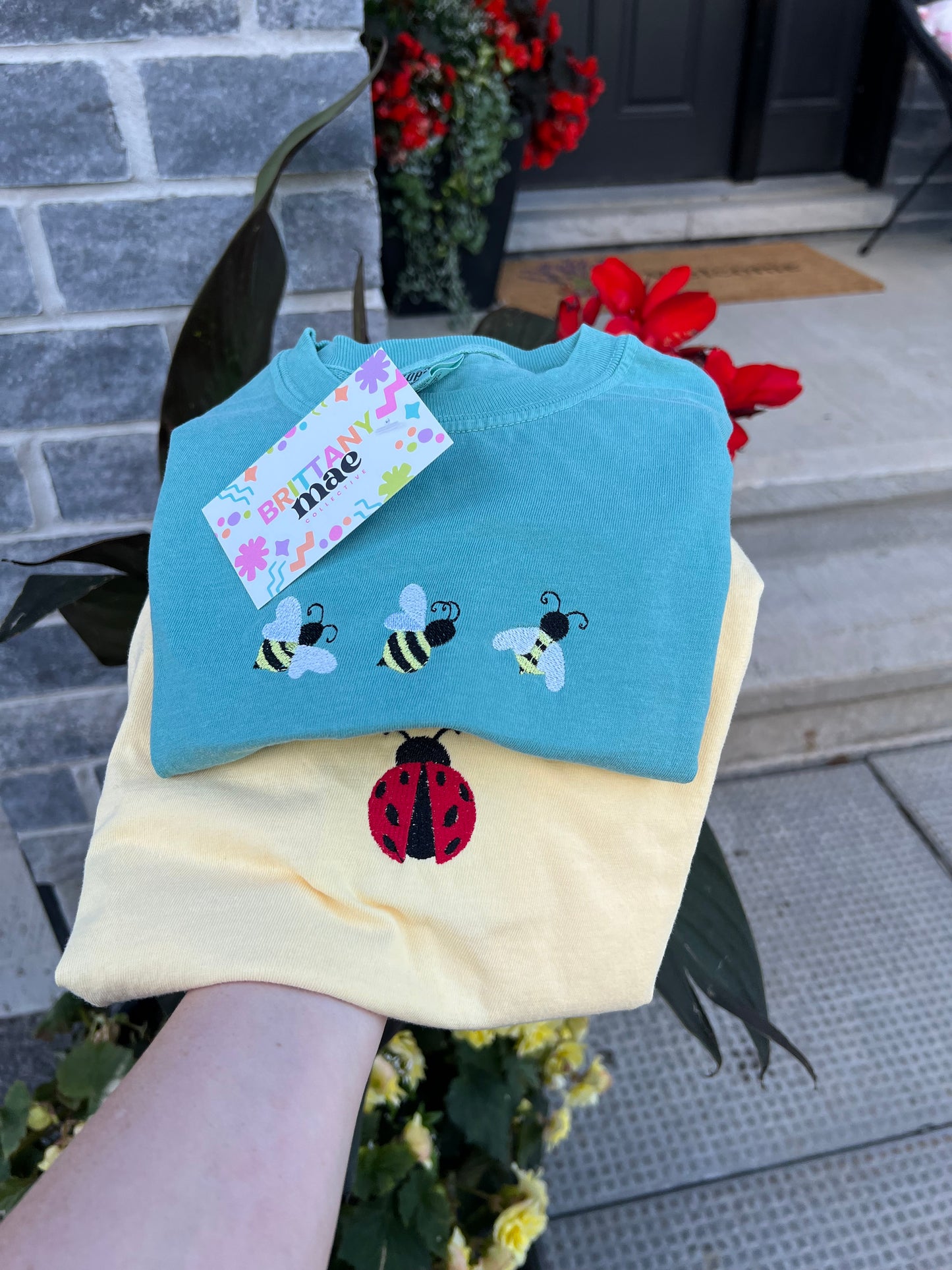 Kids Shirt icon ladybug, bees, bow, strawbery embroidered