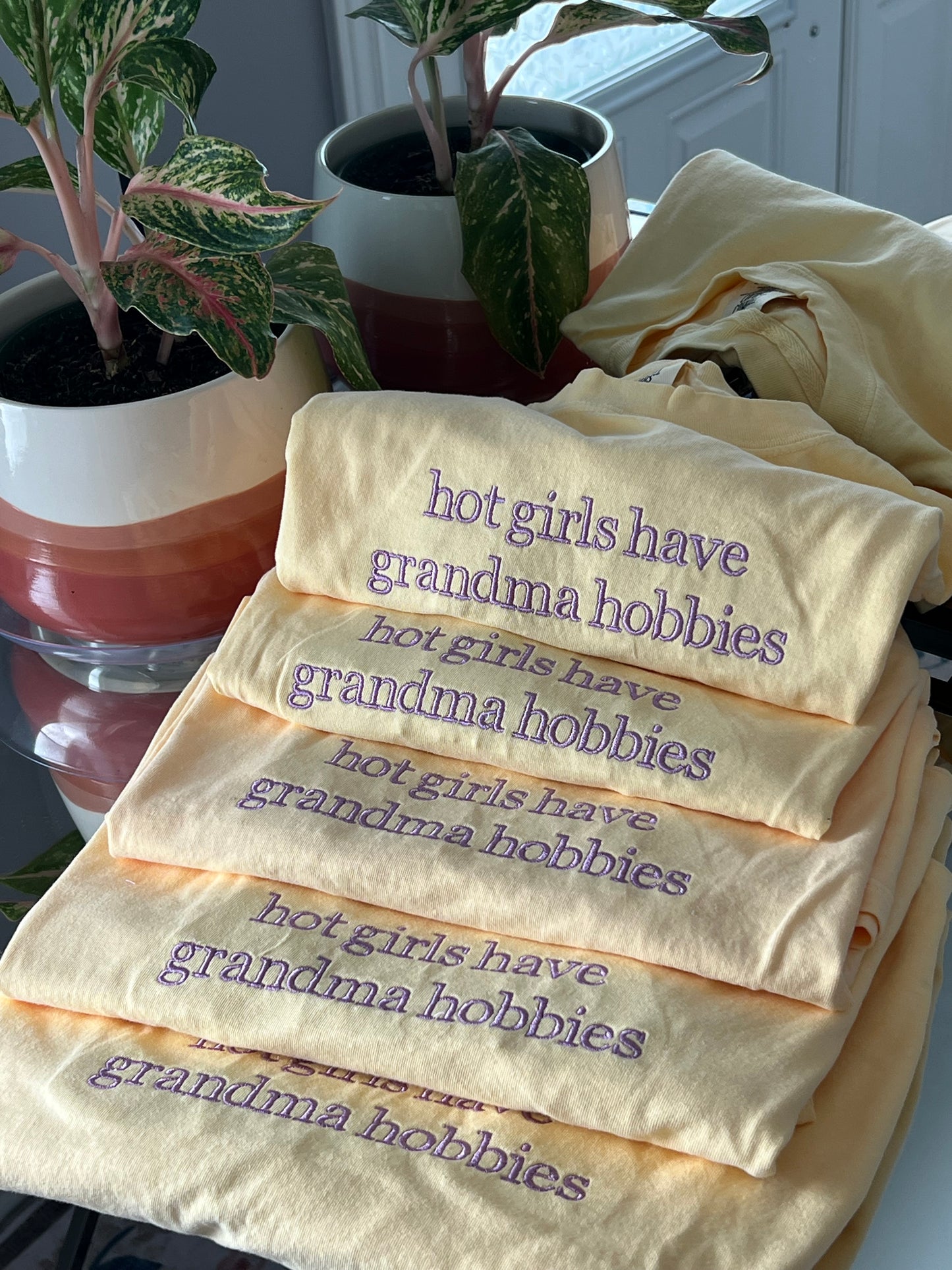 Hot Girls Have Grandma Hobbies. embroidered Sweater, Tshirt or Hoodie