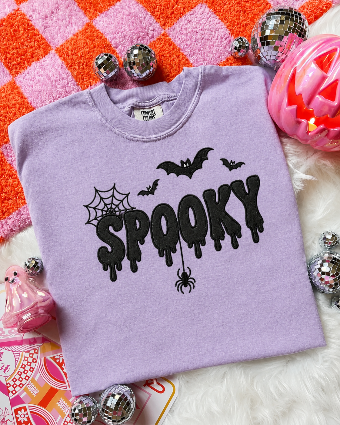 PREORDER Spooky Embroidered applique Sweater, T-shirt or Hoodie