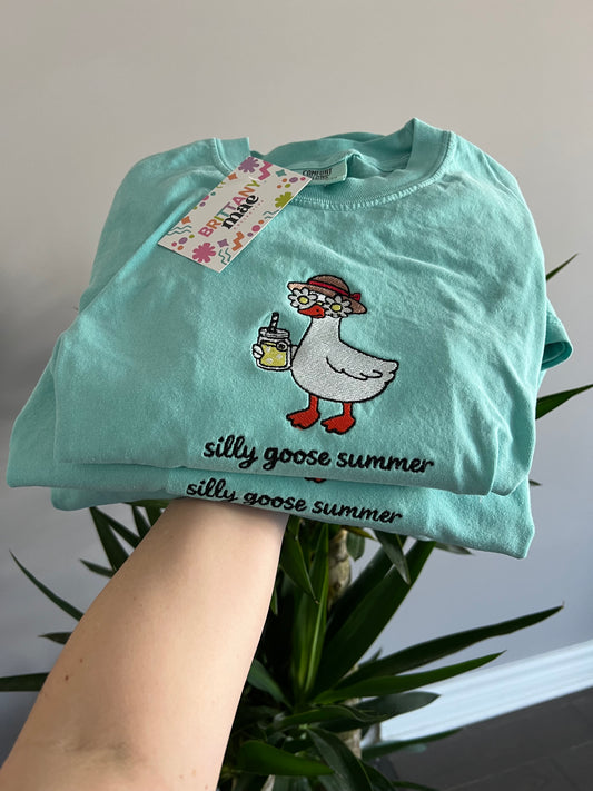 Silly goose summer embroidered Sweater, Tshirt or Hoodie