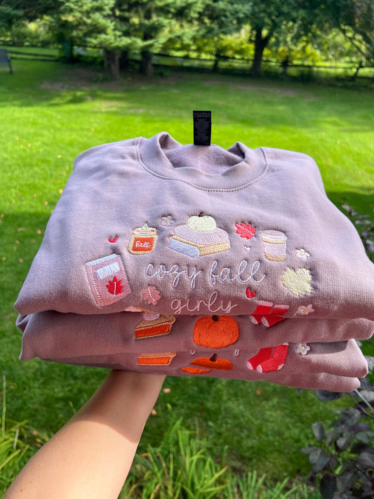 Cozy fall girly embroidered Gilmore girls sweater
