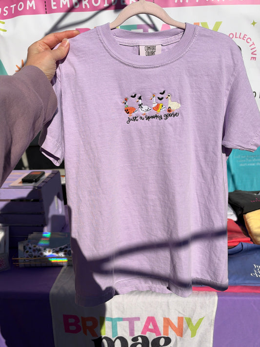 Kids Shirt spooky goose embroidered
