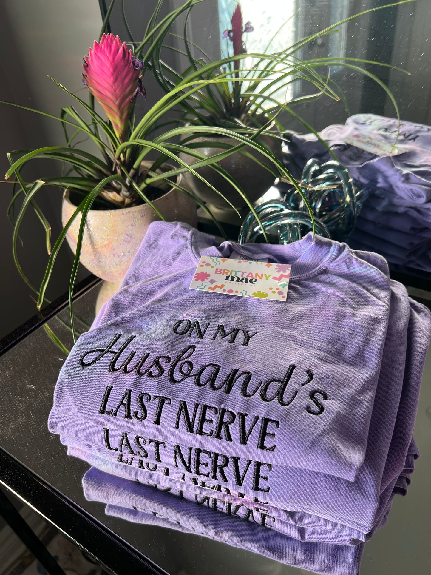 On my husband’s last nerve embroidered Sweater, Tshirt or Hoodie