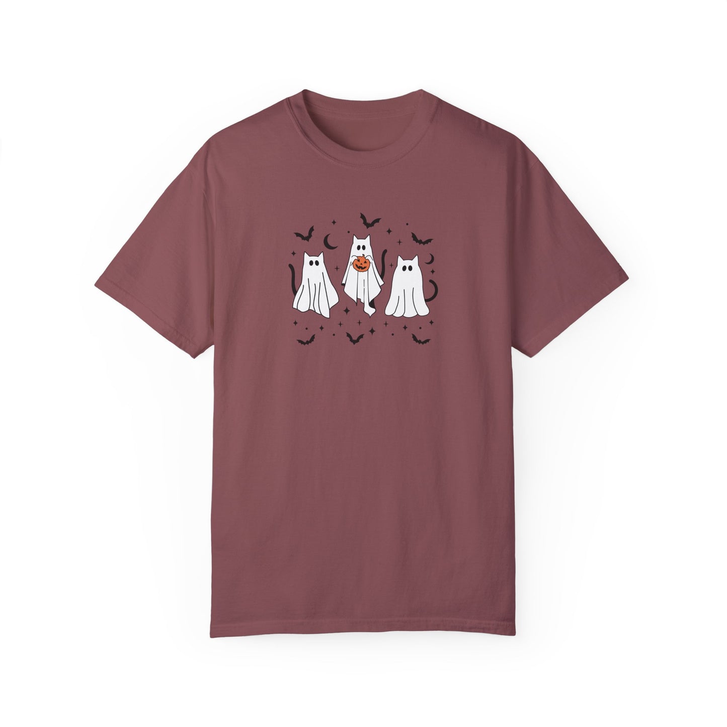 Ghost Kitty Comfort Colors T-shirt for Halloween Fall