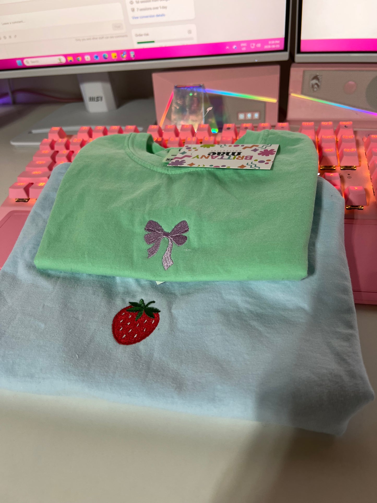 Kids Shirt icon ladybug, bees, bow, strawbery embroidered
