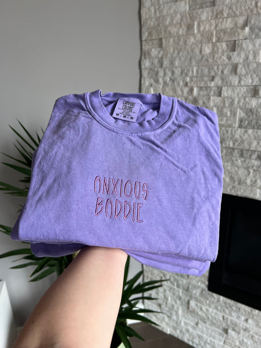 Anxious baddie embroidered Sweater, Tshirt or Hoodie