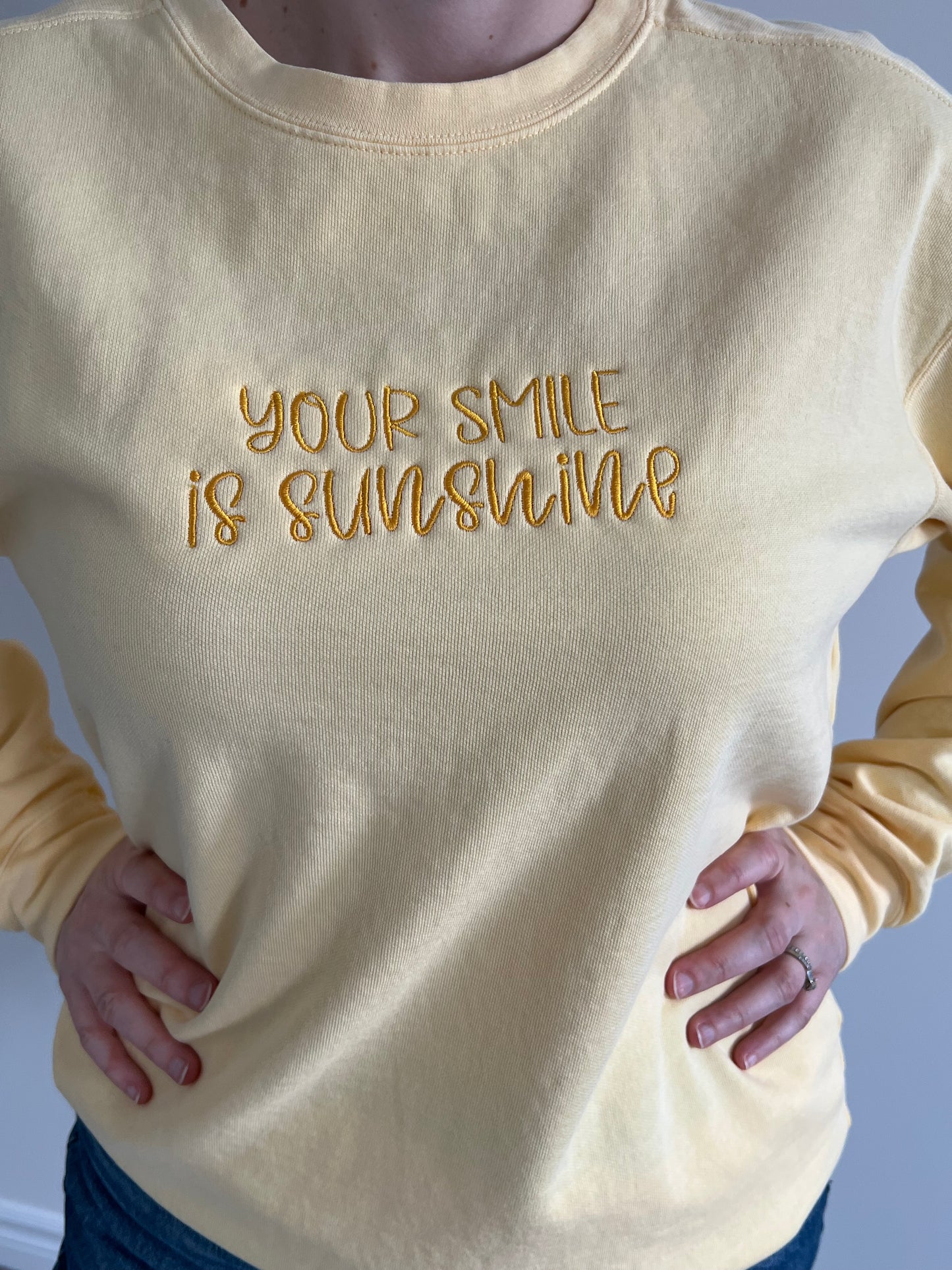 Your Smile Is Sunshine Embroidery Sweater / T-shirt