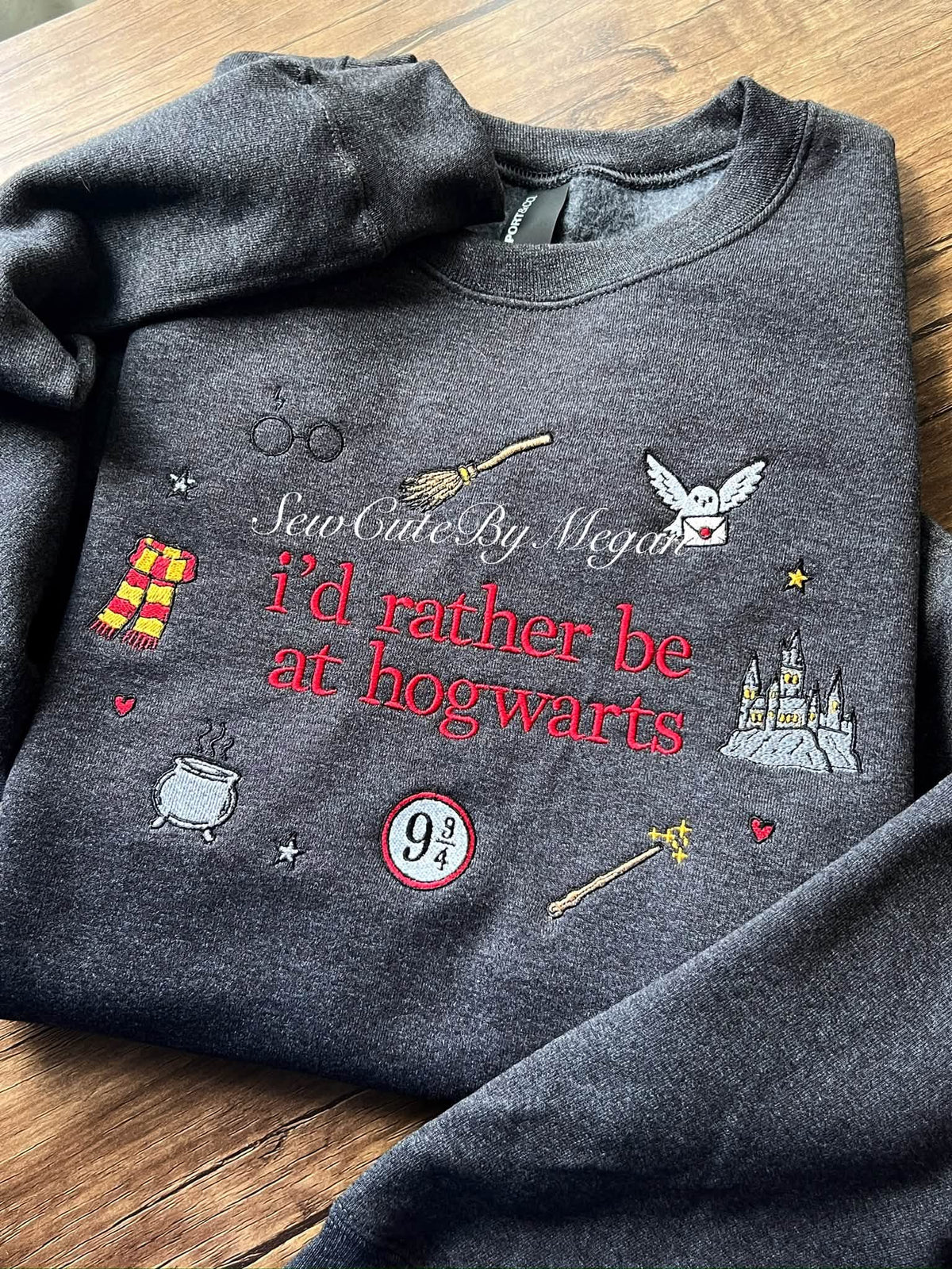 I’d rather be in hogwarts embroidered harry potter sweater