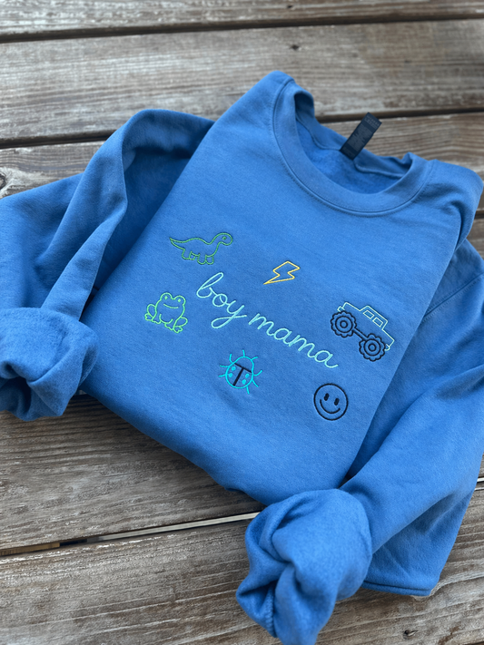 Boy Mom embroidered Sweater, Tshirt or Hoodie
