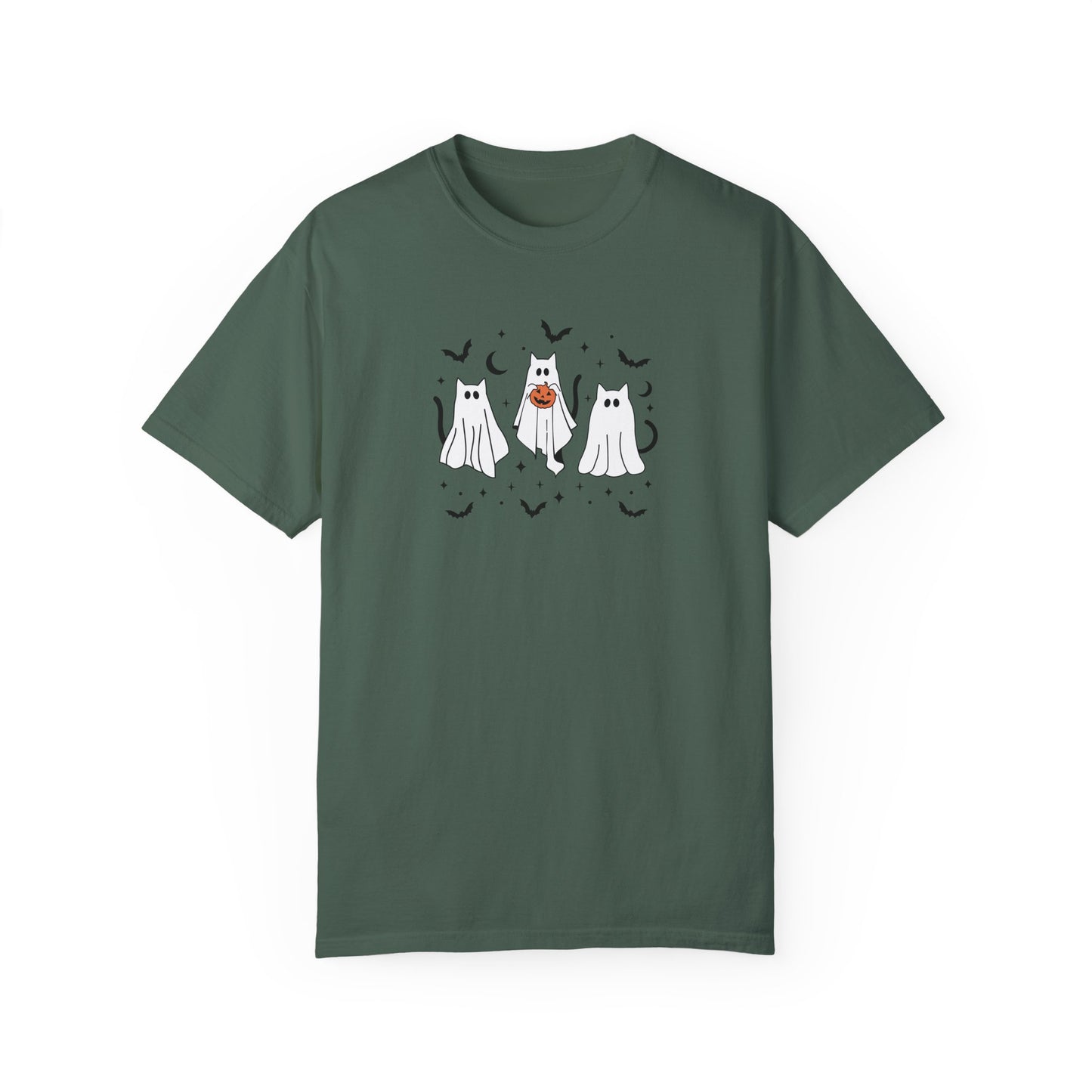 Ghost Kitty Comfort Colors T-shirt for Halloween Fall
