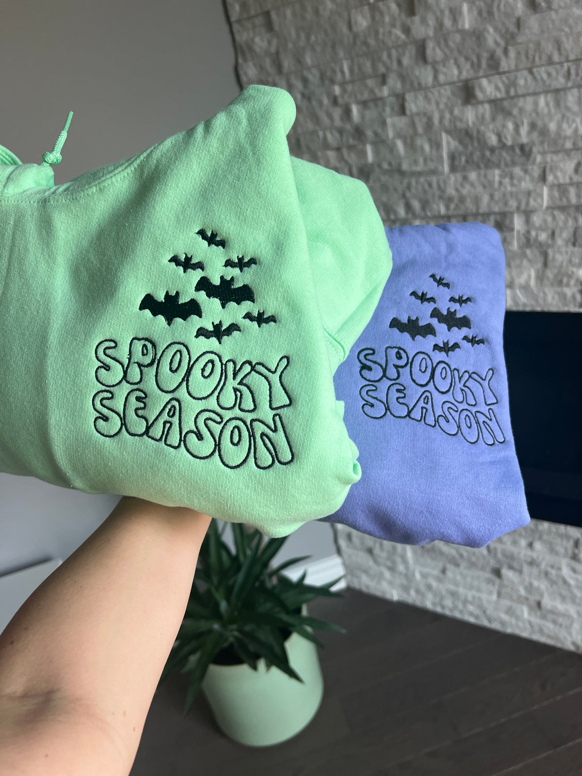 Spooky Season Bats Embroidered Sweater, T-shirt or Hoodie