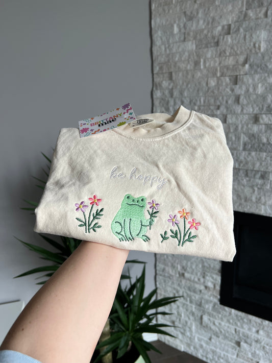 Be hoppy embroidered Sweater, Tshirt or Hoodie