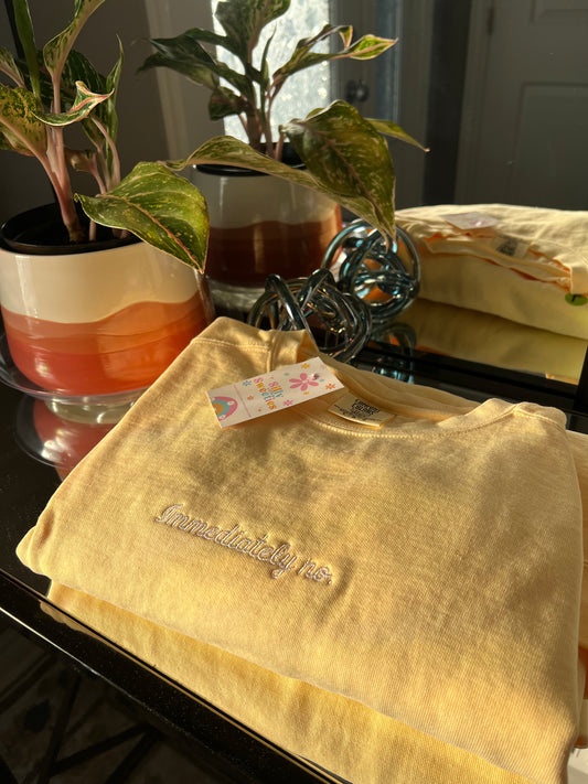 Immediately no Embroidered Sweater Comfort Colors