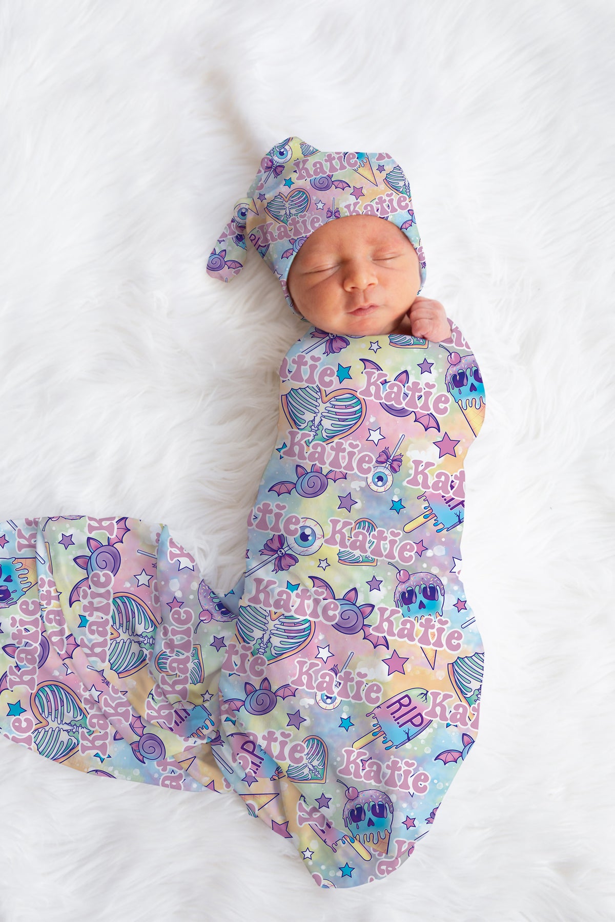 Personalized Gothic Halloween Swaddle Set
