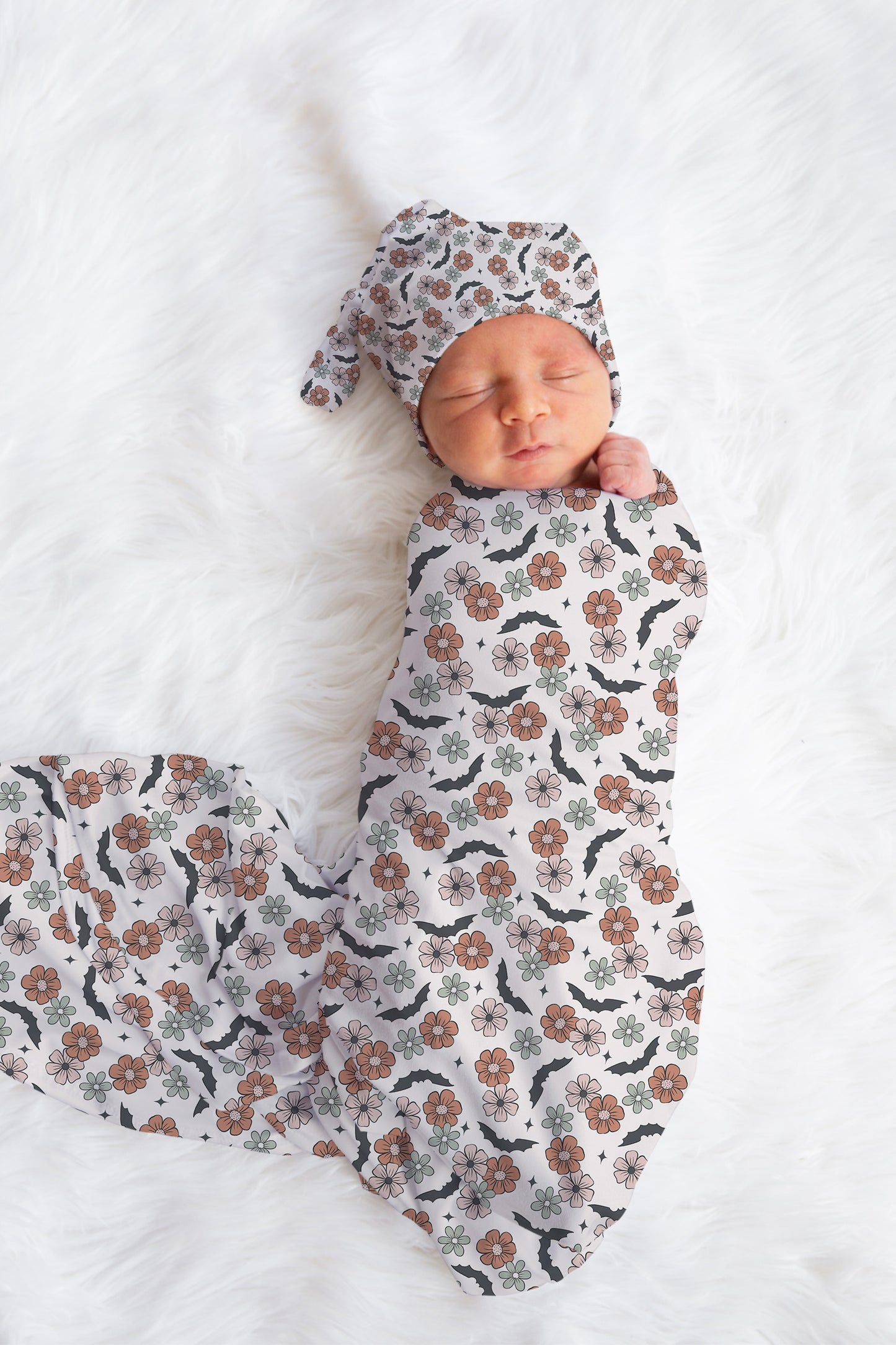 Personalized Halloween swaddle set Bats