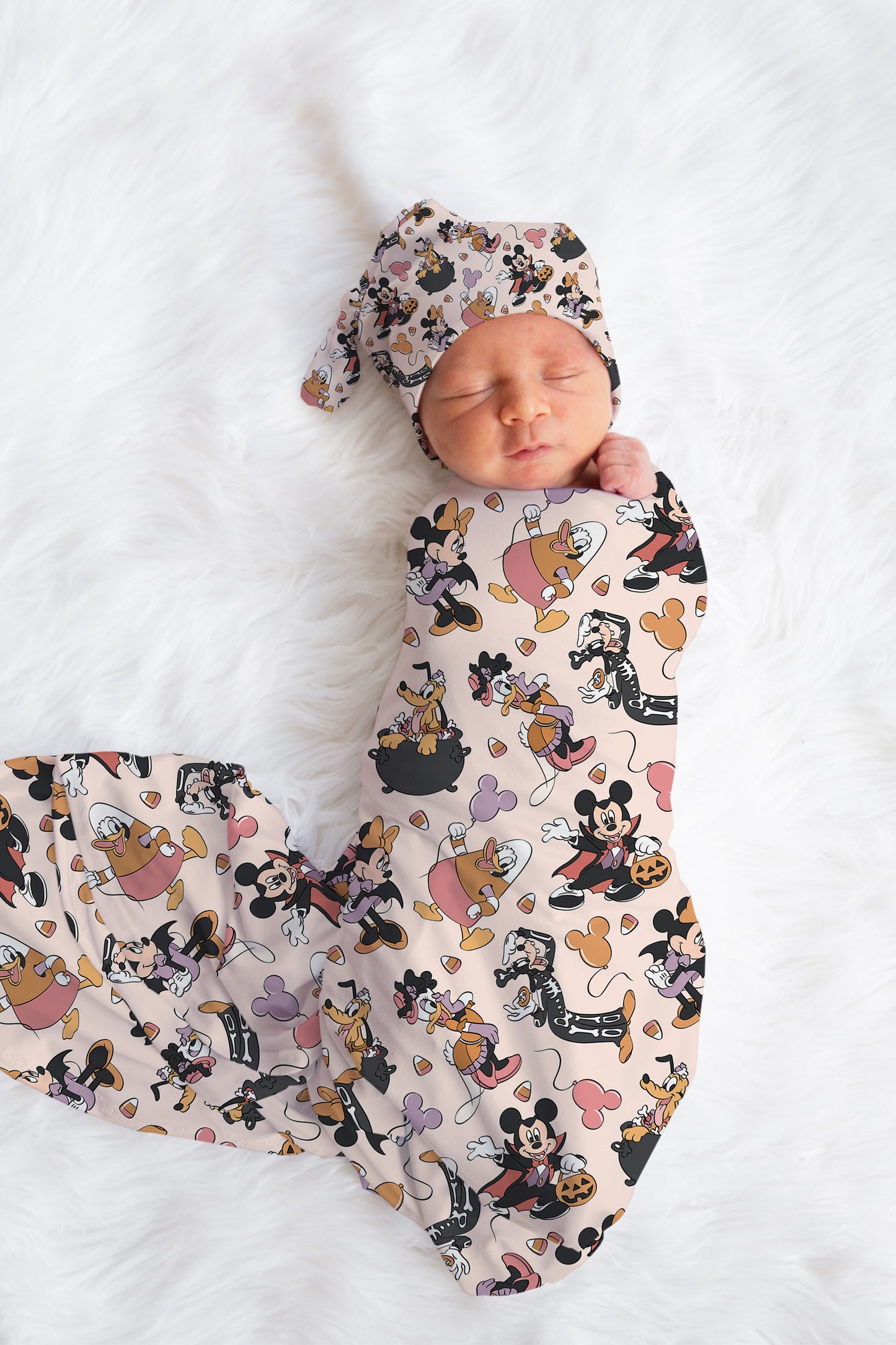 Personalized Disney Halloween Swaddle set bow hat