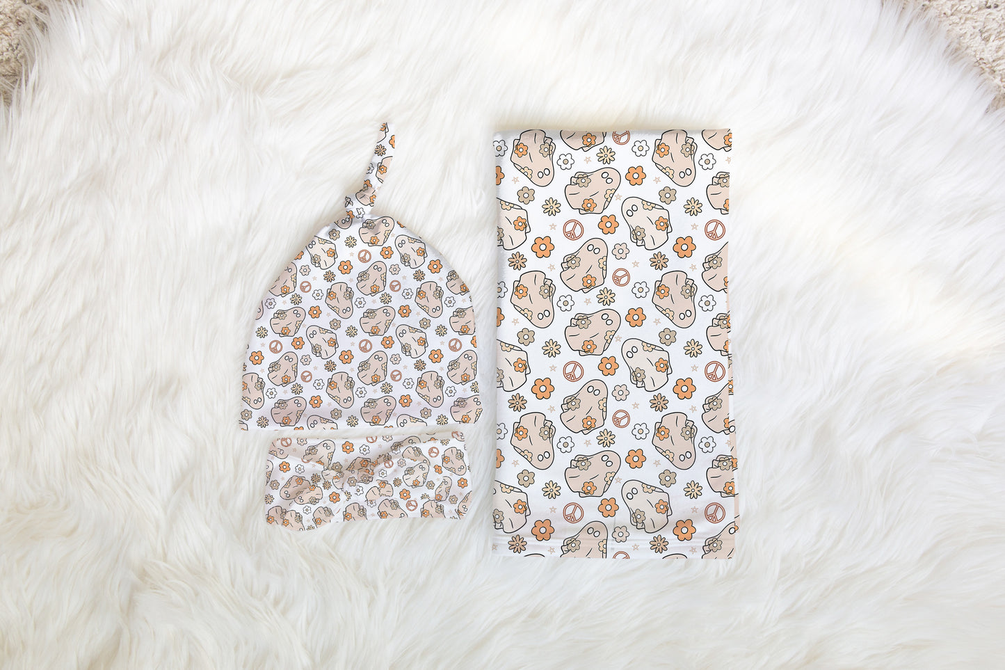 Personalized Halloween Newborn going home swaddle set