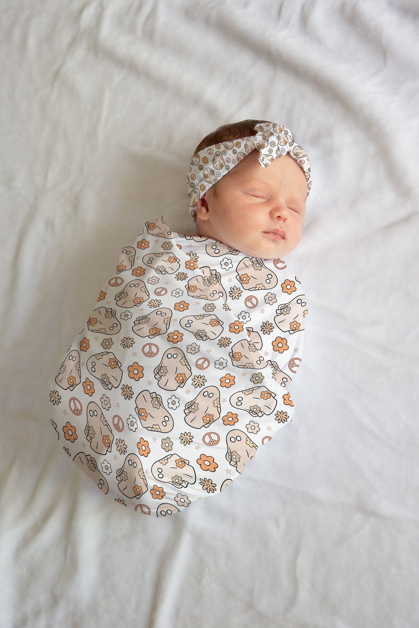 Personalized Halloween Newborn Swaddle Set Bow or Hat