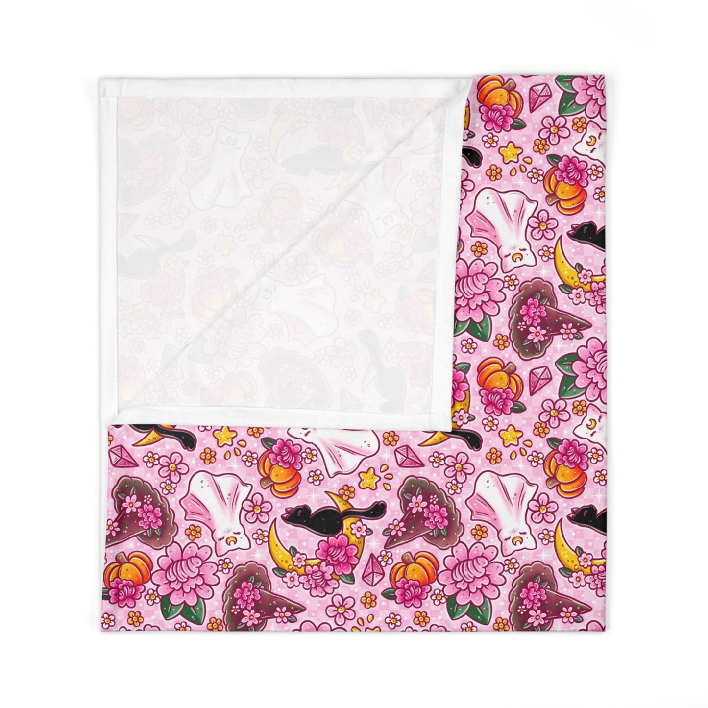 Personalized Halloween Swaddle Set Pink Witchy Cats