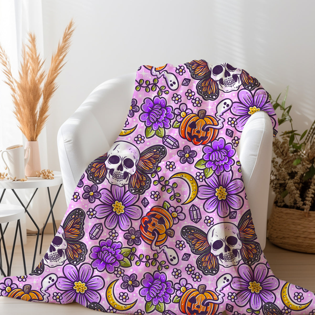 Personalized Halloween Blanket, Fall Decor