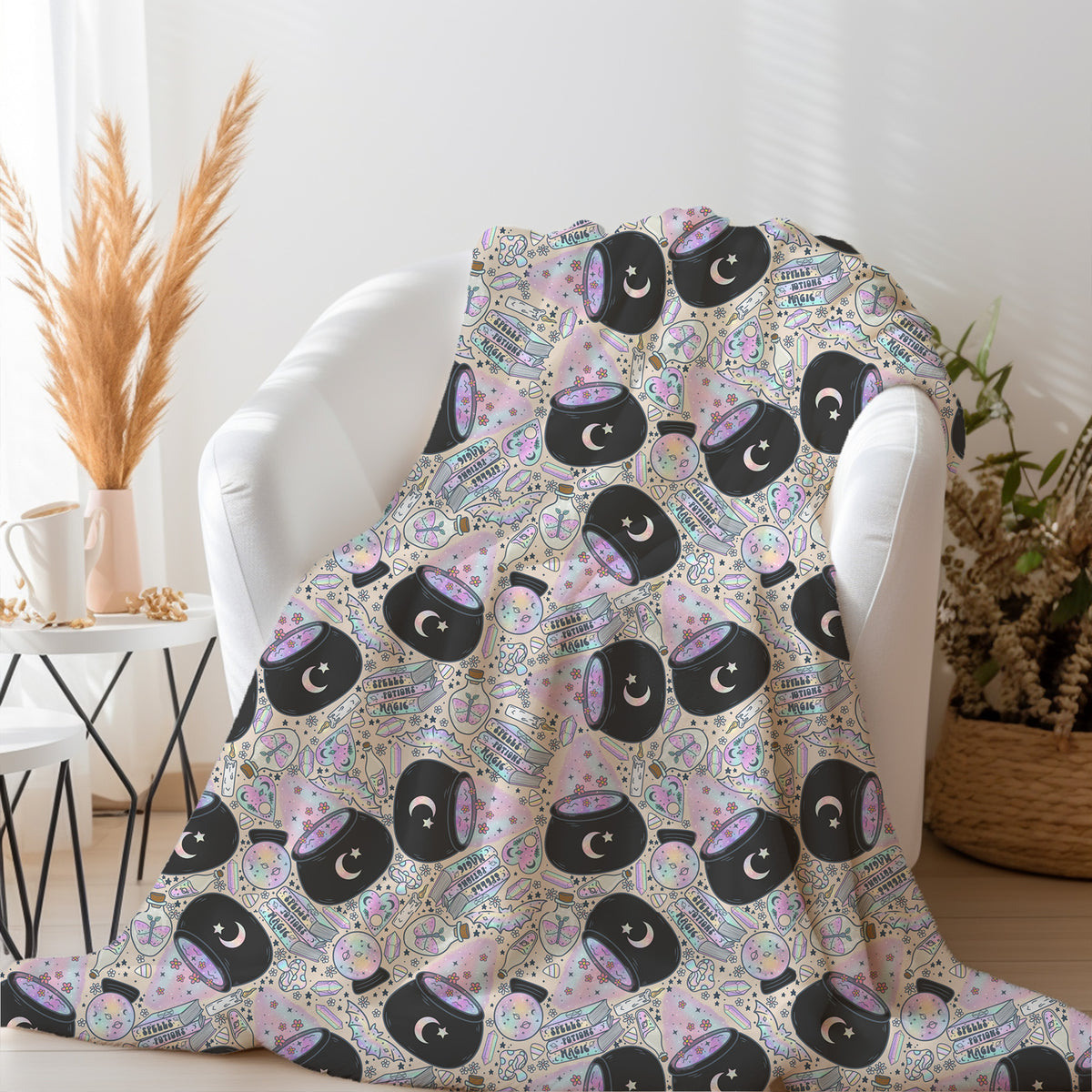 Personalized Halloween Blanket Witchy Fall Decor