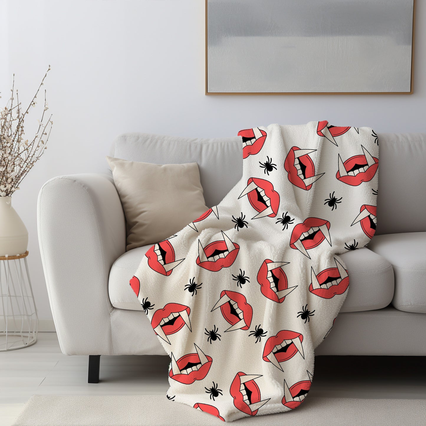Personalized Halloween Vampire Blanket, Fall Decor