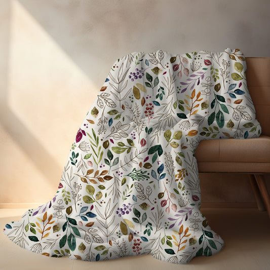 Personalized Watercolor Floral Vintage Blanket