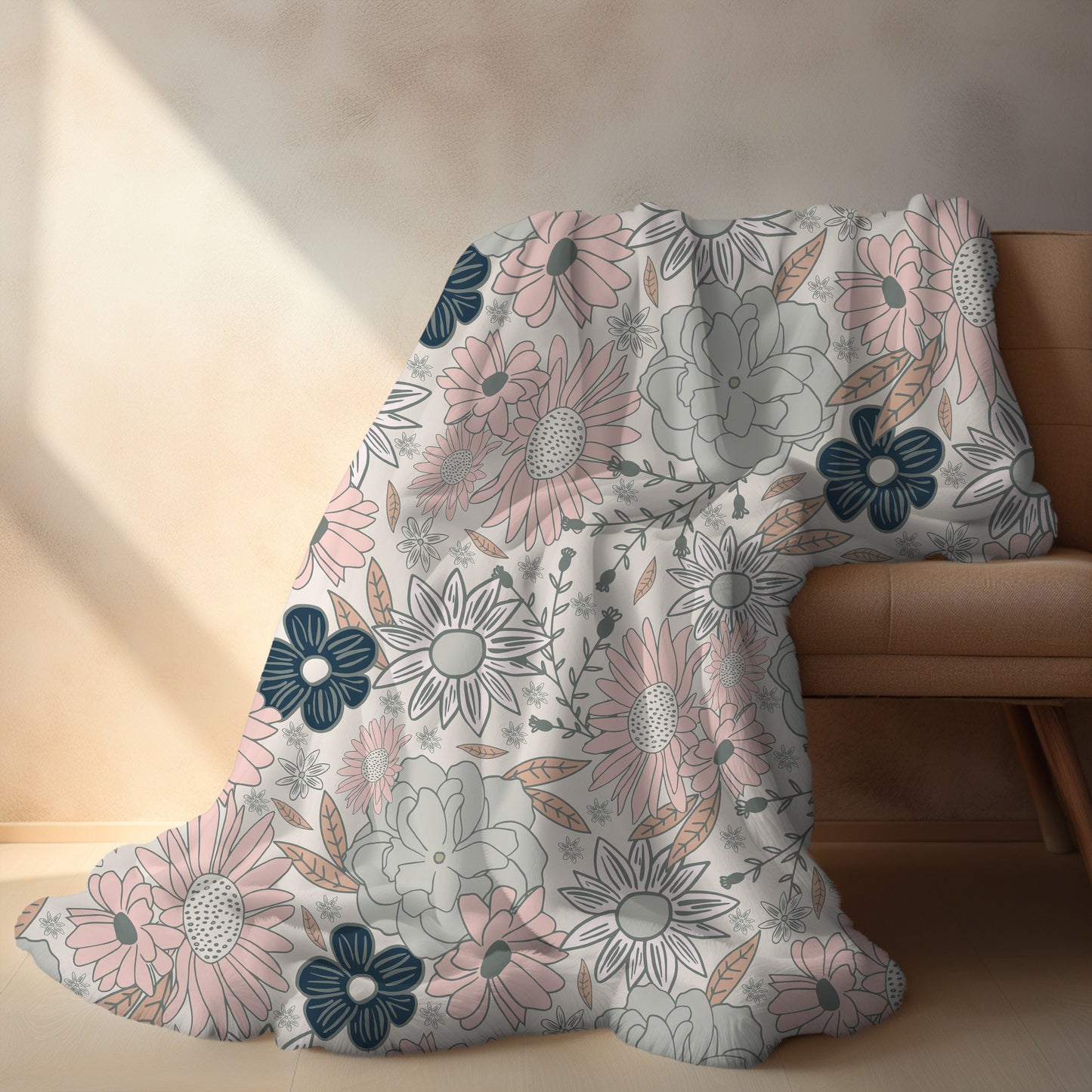 Personalized Boho Floral Blanket