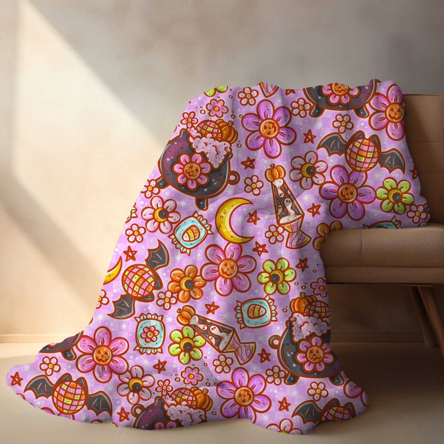 Personalized Halloween Blanket Witchy Fall Decor