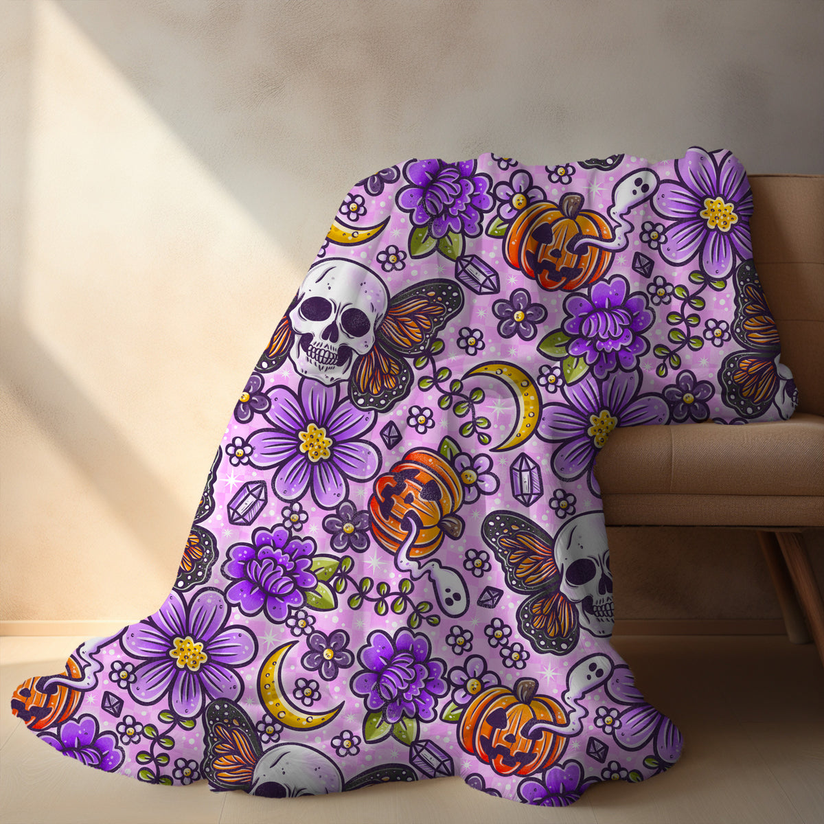 Personalized Halloween Blanket, Fall Decor