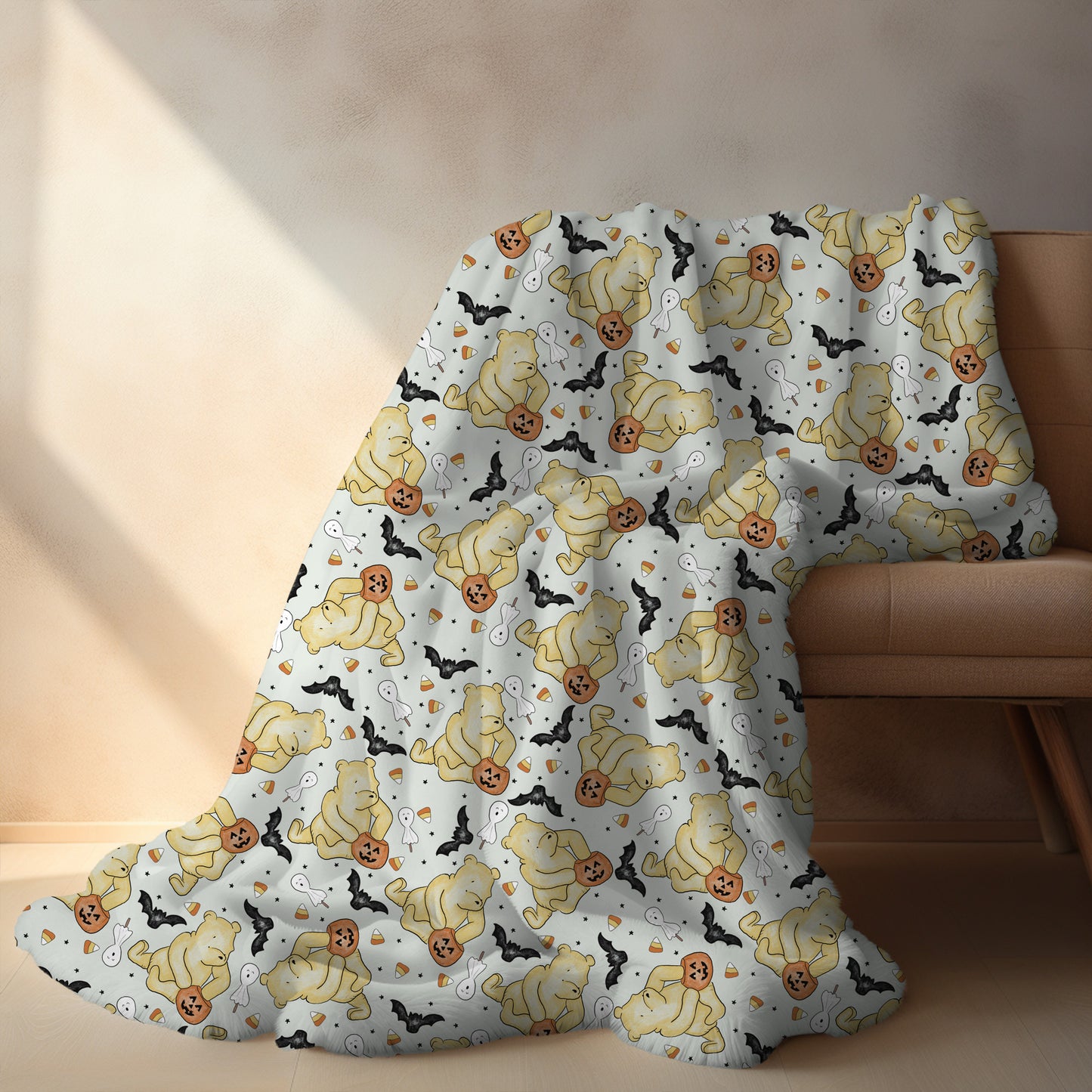 Personalized Halloween Winnie the Pooh Blanket