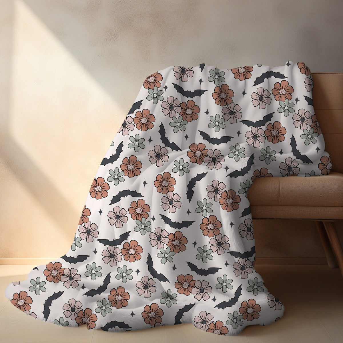 Personalized Halloween Bat Blanket, Fall Decor